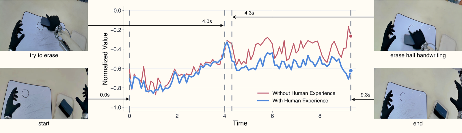 Human experience improves value estimation